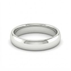 Silver Dome Wedding Ring -hover