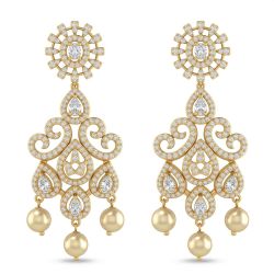 Elegant Silver Casting Stone Filigree Drops-hover