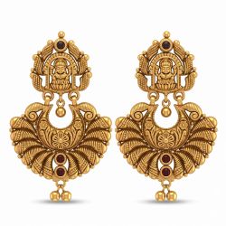 Lakshmi Nakshi Antique Silver Drops-hover