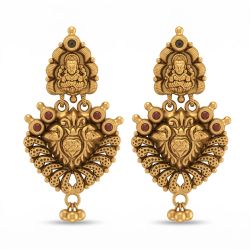 Lakshmi Motif Antique Silver Drops-hover