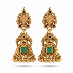 Traditional Floral Mayil Silver Jimikki-hover