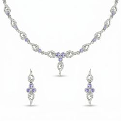 Fancy Silver Stone Jewelry Set-hover