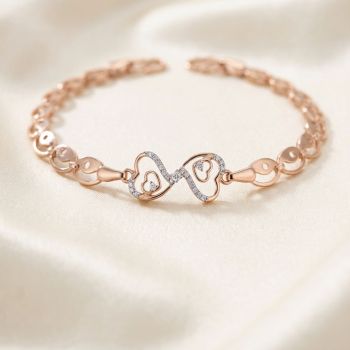 Heartin Linked Diamond Rose Bracelet