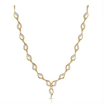 Trendy Leaf Diamond Necklace