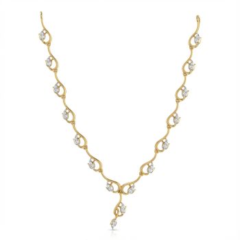 Trendy Leaf Diamond Necklace