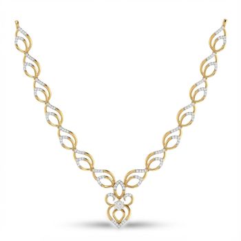 Artistic Floral Diamond Gold Necklace