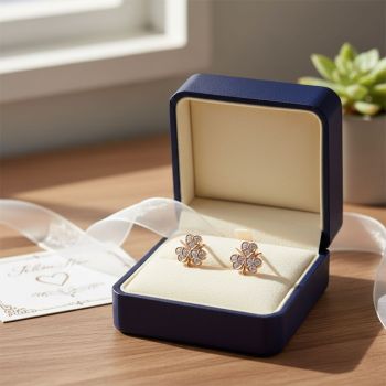 Royal Charm Clover Diamond Stud