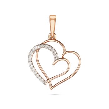 Diamond Accent Double Heart Pendant