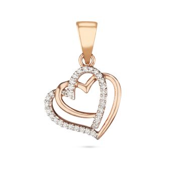 Diamond Accent Double Heart Pendant