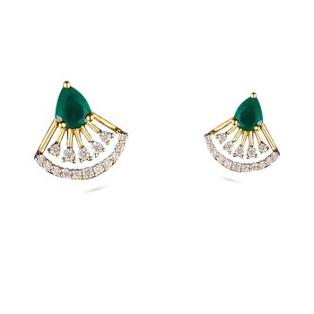 Emerald Fan Drop Earrings
