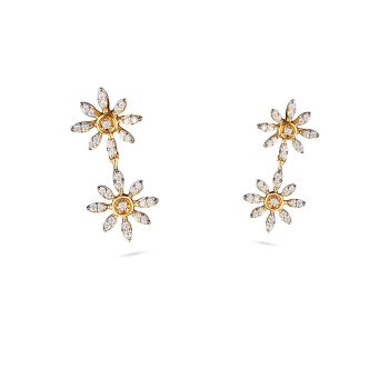 Fancy Emerald Floral Drop Earrings