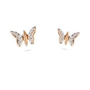 Butterfly Accent Diamond Earrings