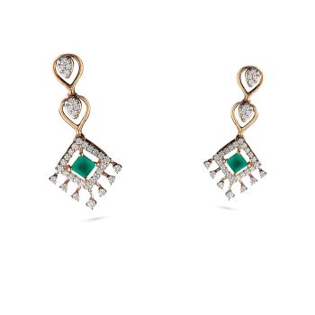 Emerald Square Chandelier Earrings