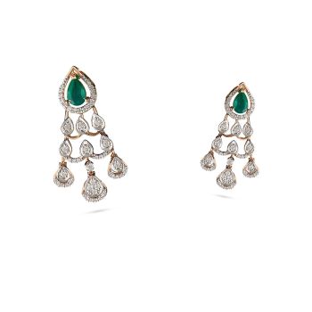 Emerald Teardrop Chandelier Earrings