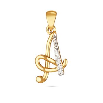 Diamond-Alphabet Gold Pendant 