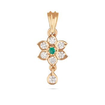 Elegant Floral TearDrop Diamond Pendant