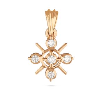 Radiant Cross Gold Diamond Pendant