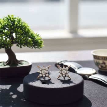 Bridal Rose Gold Diamond Stud