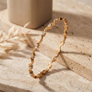 Flourish Slim Diamond Bangle