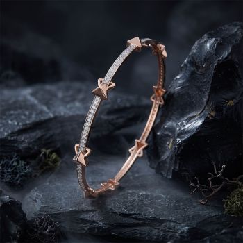 Contemporary Knot Rose Diamond Bangle