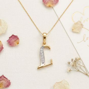 Radiant Monogram L Diamond Pendant