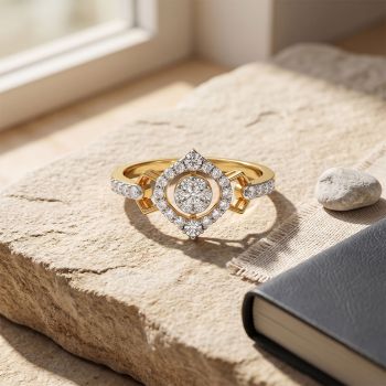 Royal Leaf Prism Diamond Ring