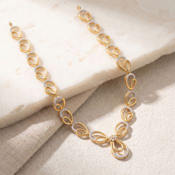 Pearl Drop Diamond Gold Necklace