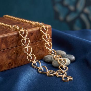 Drop Heart Diamond Gold Necklace