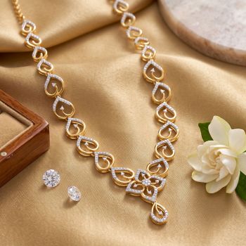 Heart Loop Diamond Gold Necklace