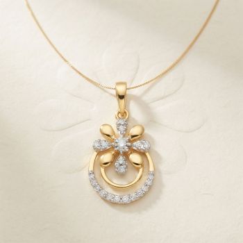 Concentric Floral Diamond Pendant
