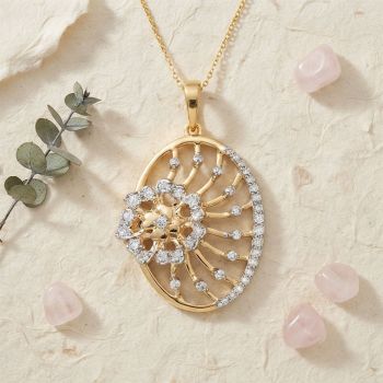 Spiral Floral Medallion Diamond Pendant