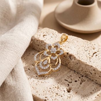 Florid Teardrop Diamond Pendant