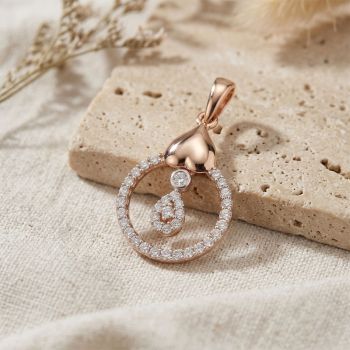 Heart Topped Rose Diamond Pendant