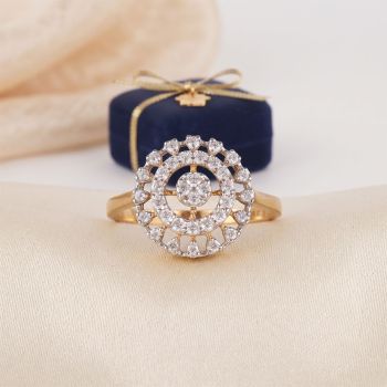 Modern Flower Medallion Diamond Ring