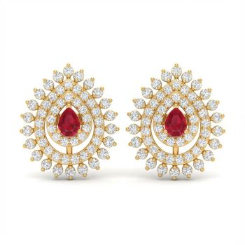 Traditional Wedding Gold Stone Stud