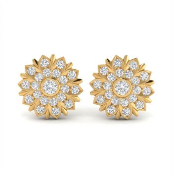 Trendy Bridal Gold Stone Stud