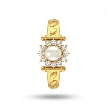 Pearl Halo Gold Ring 
