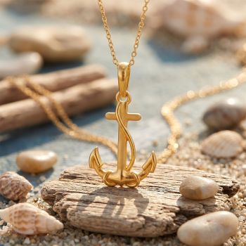 Dainty Gold Anchor Rope Casting Dollar