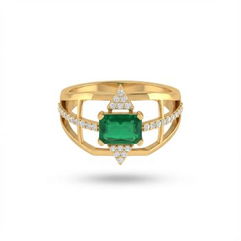 Bridal Emerald Green Stone Ring 