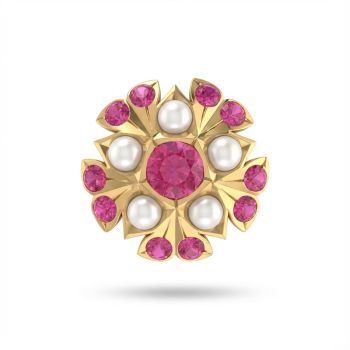 Floral Pearl Stone Stud
