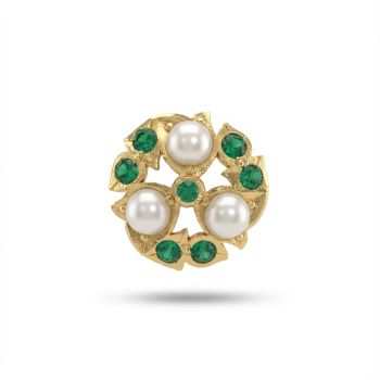Floral Pearl Stone Stud