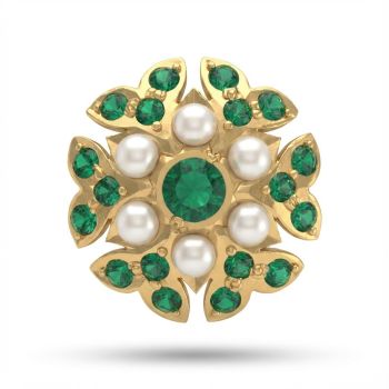 Floral Pearl Stone Stud