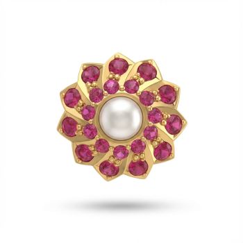 Floral Pearl Stone Stud