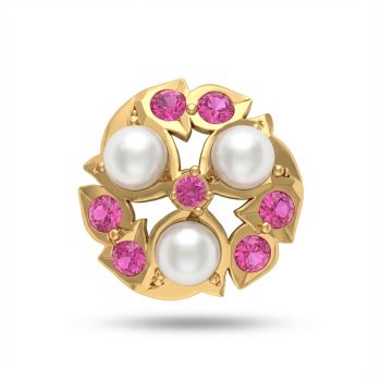 Floral Pearl Stone Stud