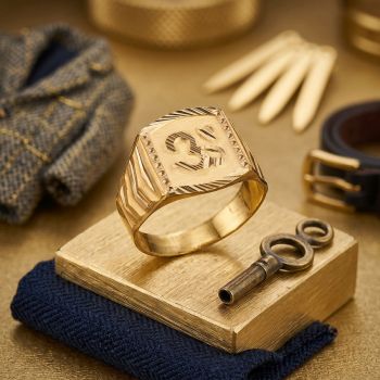 Gents Gold Om Signet Ring