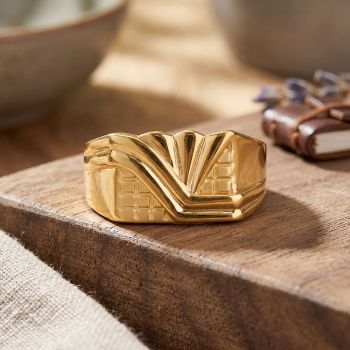 Bold Arty Casting Gold Ring