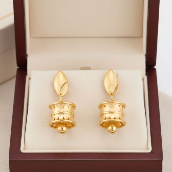 Matte Gold Cylinder  Earrings