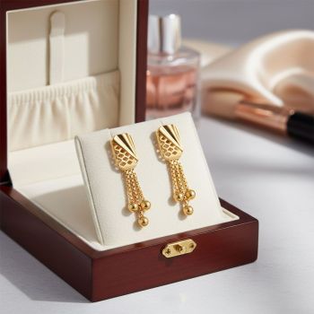 Modern Gold Fan Earrings