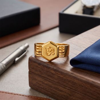 Spiritual Om Casting Gold Ring