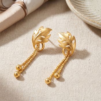 Filigree Leaf Gold Chain Casting Drops